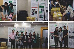 For supporting XING YUE benefit activity, employees from headquater denote their old clothes positively